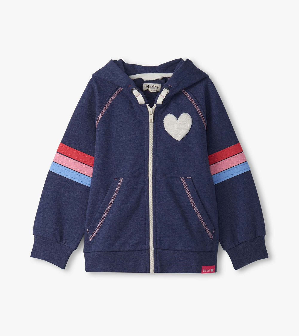 Girls Patriot Blue Zip-Up Hoodie | Hatley For Girls
