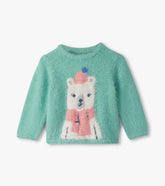 Baby & Toddler Girls Polar Bear Furry Sweater | Hatley Discount Baby & Toddler