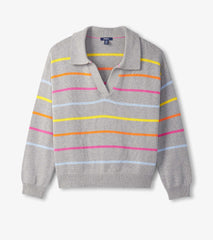 Johnny Collar Sweater - Sorbet Stripes | Hatley Sale Women