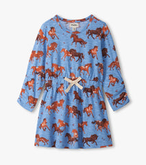 Girls Tinsel Horses Cinched Waist Dress | Hatley Girls