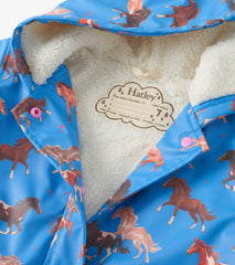 Girls Tinsel Horses Sherpa Lined Button-Up Rain Jacket | Hatley US Girls