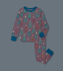 Girls Pink Bottle Brush Trees Glow in the Dark Cotton Pajama Set | Hatley Sale Girls