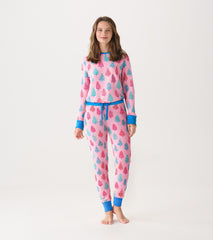 Women's Pink Bottle Brush Trees Glow in the Dark Cotton Pajama Set | Hatley Discount Women