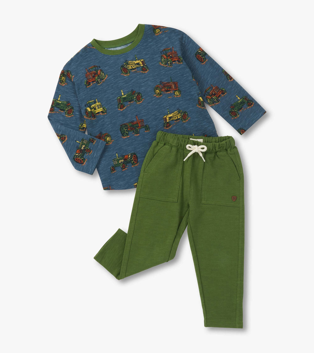 Baby & Toddler Boys Landscape Tractors Graphic Lounge Set | Hatley Discount Baby & Toddler