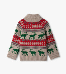 Baby & Toddler Boys Winter Elk Shawl Collar Cardigan | Hatley