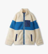 Boys White Smoke Faux Sherpa Zip-Up Jacket | Hatley Discount Boys