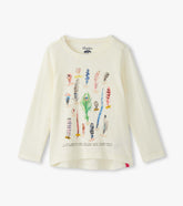 Girls Feathers Long Sleeve Graphic Tee | Hatley For Girls