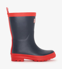 Kids Navy & Red Matte Rain Boots | Hatley For Boys|Girls