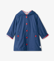 Kids Navy & Red Button-Up Rain Jacket | Hatley Sale Girls|Boys
