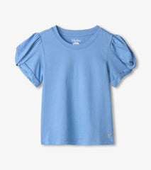 Girls Cornflower Blue Twisted Sleeve Tee | Hatley Onsale Girls