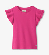 Girls Raspberry Rose Ruffle Sleeve Tank | Hatley Discount Girls