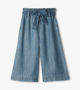 Girls Smokey Blue Wash Cropped Paperbag Pants | Hatley Outlet Girls