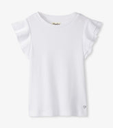 Girls White Ruffle Sleeve Tank | Hatley Discount Girls