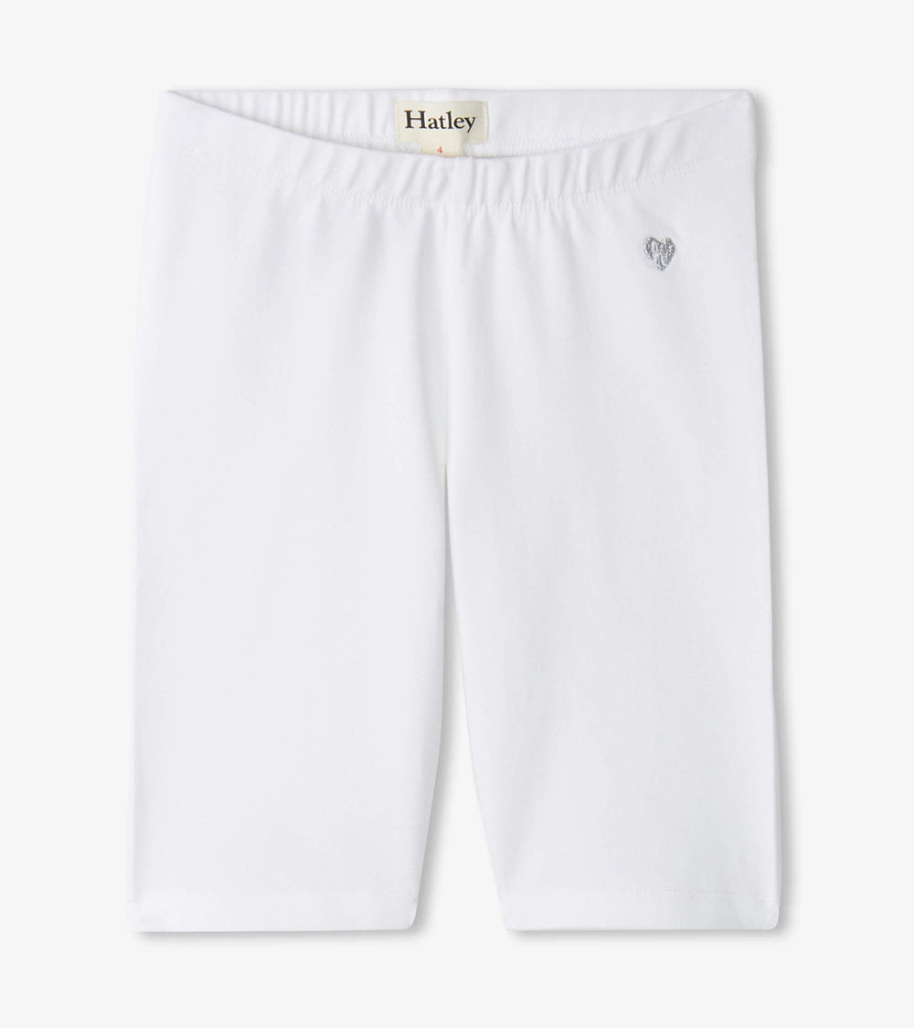 Girls White Bike Shorts | Hatley Outlet Girls