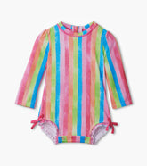 Baby Girls Rainbow Stripes Rashguard Swimsuit | Hatley US Baby & Toddler