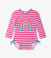 Baby Girls Candy Stripes Rashguard Swimsuit | Hatley Onsale Baby & Toddler