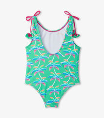 Girls Rainbow Palm Shoulder Shoulder Bow Swimsuit | Hatley Discount Girls