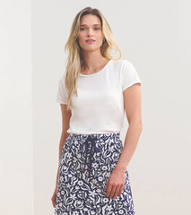 Braided Neck Tee - White | Hatley Discount Women