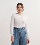 3/4 Sleeve Knit Breton - White | Hatley Discount Women