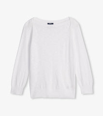 3/4 Sleeve Knit Breton - White | Hatley Discount Women