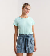 Braided Neck Tee - Aruba Blue | Hatley For Women
