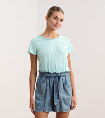 Braided Neck Tee - Aruba Blue | Hatley For Women