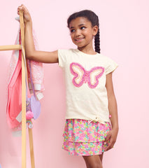 Girls Glowing Butterfly Tie Front T-Shirt | Hatley Outlet Girls
