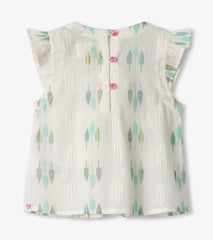 Baby & Toddler Girls Blue Feathers Pin Tuck Tup & Bloomer Set | Hatley Discount Baby & Toddler