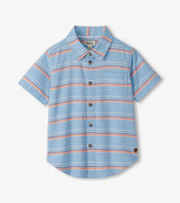 Boys Striped Blue Button Down Shirt | Hatley Boys