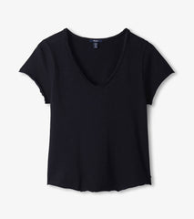 Sadie V-Neck Tee - Black | Hatley US Women