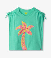 Girls Palm Tree Cinched Shoulder Top | Hatley Girls