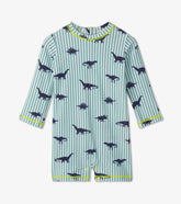Baby Boys Dino Stripes One-Piece Rashguard | Hatley