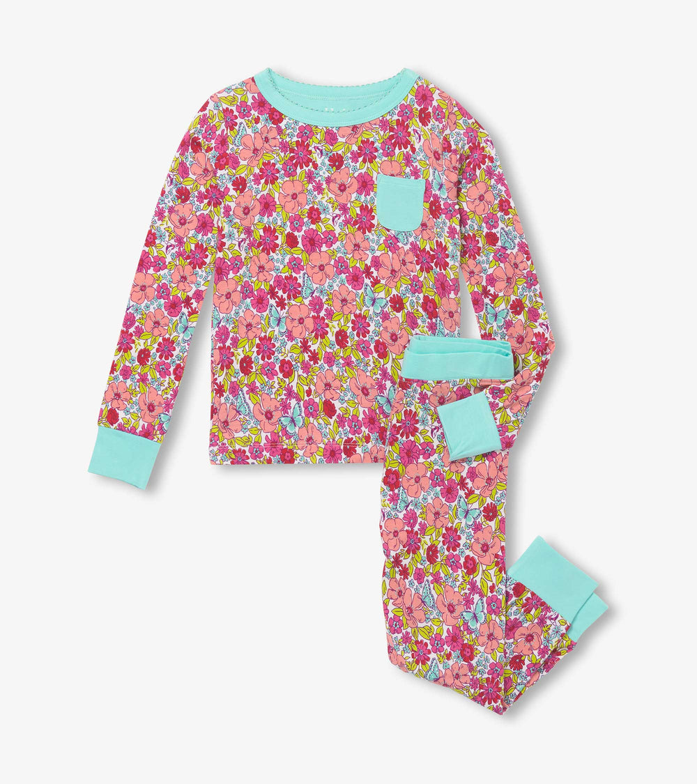 Girls Groovy Flowers Bamboo Pajama Set | Hatley US Girls