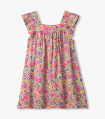 Girls Groovy Flowers Flutter Puff Dress | Hatley Girls