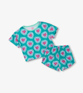 Girls Glowing Hearts Tee and Shorts Pajama Set | Hatley Onsale Girls