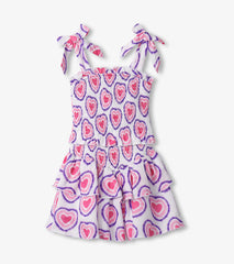 Girls Glowing Hearts Smocked Angel Dress | Hatley