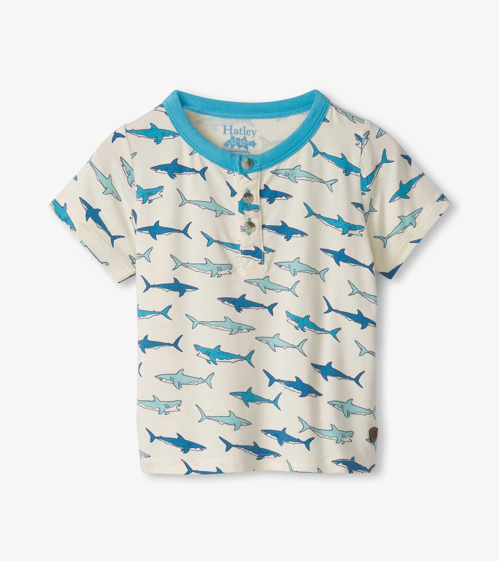Baby & Toddler Boys Hungry Sharks Bamboo Henley | Hatley For Baby & Toddler