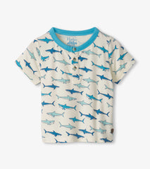 Baby & Toddler Boys Hungry Sharks Bamboo Henley | Hatley For Baby & Toddler