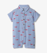 Baby & Toddler Boys Shark Silhouette Woven Romper | Hatley