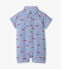Baby & Toddler Boys Shark Silhouette Woven Romper | Hatley