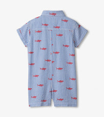 Baby & Toddler Boys Shark Silhouette Woven Romper | Hatley
