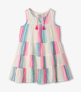 Girls Neon Stripes Tiered Dress | Hatley For Girls