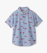 Boys Shark Silhouette Button Down Shirt | Hatley Outlet Boys