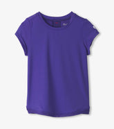 Girls Purple Mesh Trim T-Shirt | Hatley For Girls