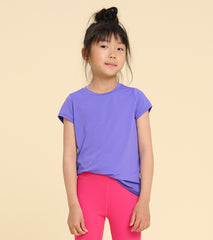 Girls Purple Mesh Trim T-Shirt | Hatley For Girls