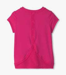 Girls Pink Mesh Trim T-Shirt | Hatley Discount Girls