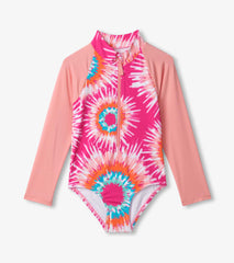 Girls Sunburst Tie Dye Long Sleeve Rashguard Swimsuit | Hatley Onsale Girls