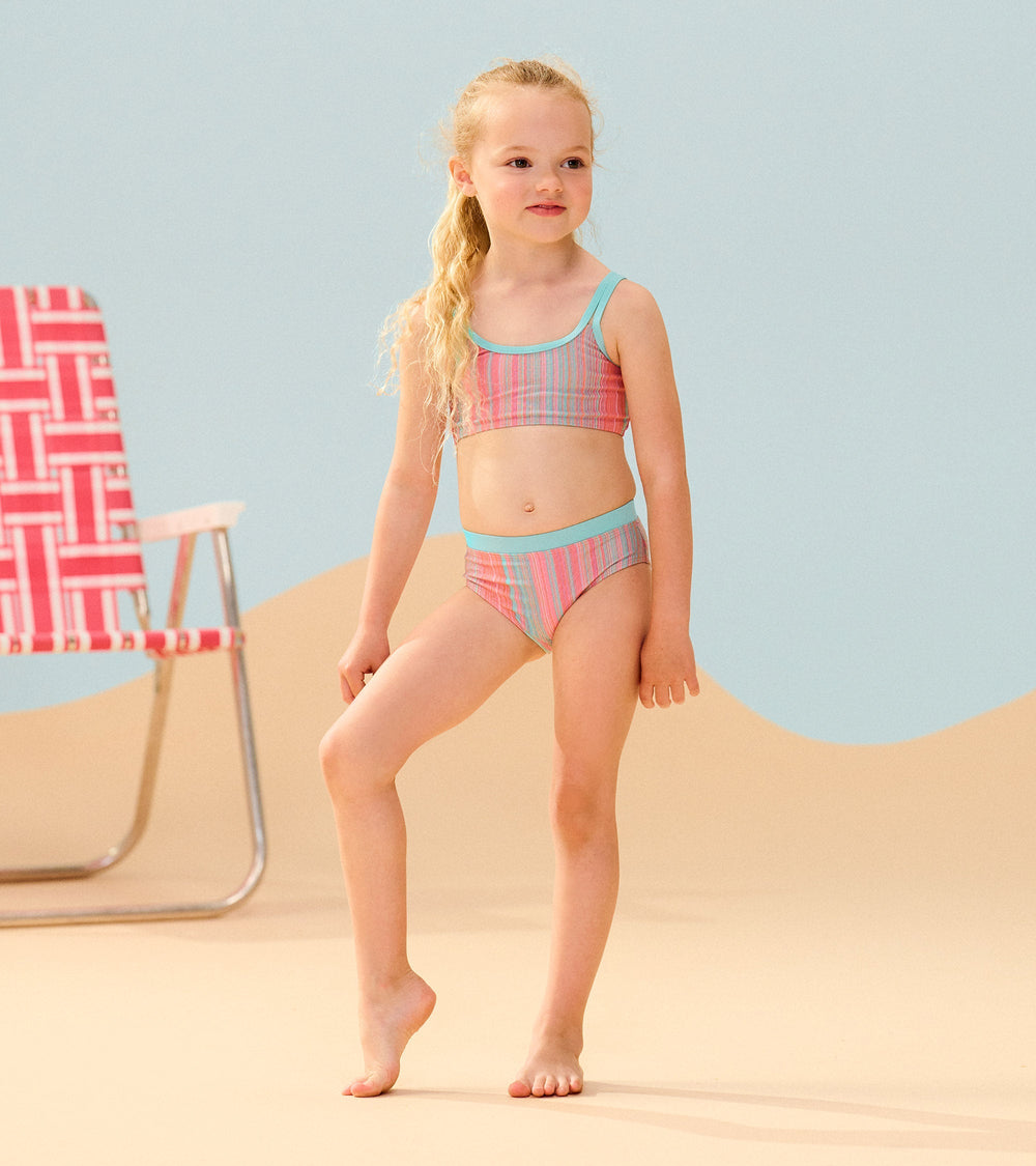 Girls Shimmer Stripe Bikini Set | Hatley For Girls