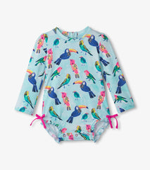 Baby Girls Tropical Birds Rashguard Swimsuit | Hatley Outlet Baby & Toddler