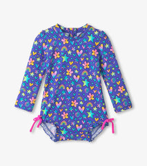 Baby Girls Watercolor Doodles Rashguard Swimsuit | Hatley Sale Baby & Toddler